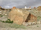 Tibet Kailash 06 Tirthapuri 08 Large Mani Rock Here is a large rock with the mantra Om Mani Padme Hum painted on it.